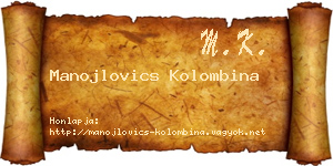 Manojlovics Kolombina névjegykártya